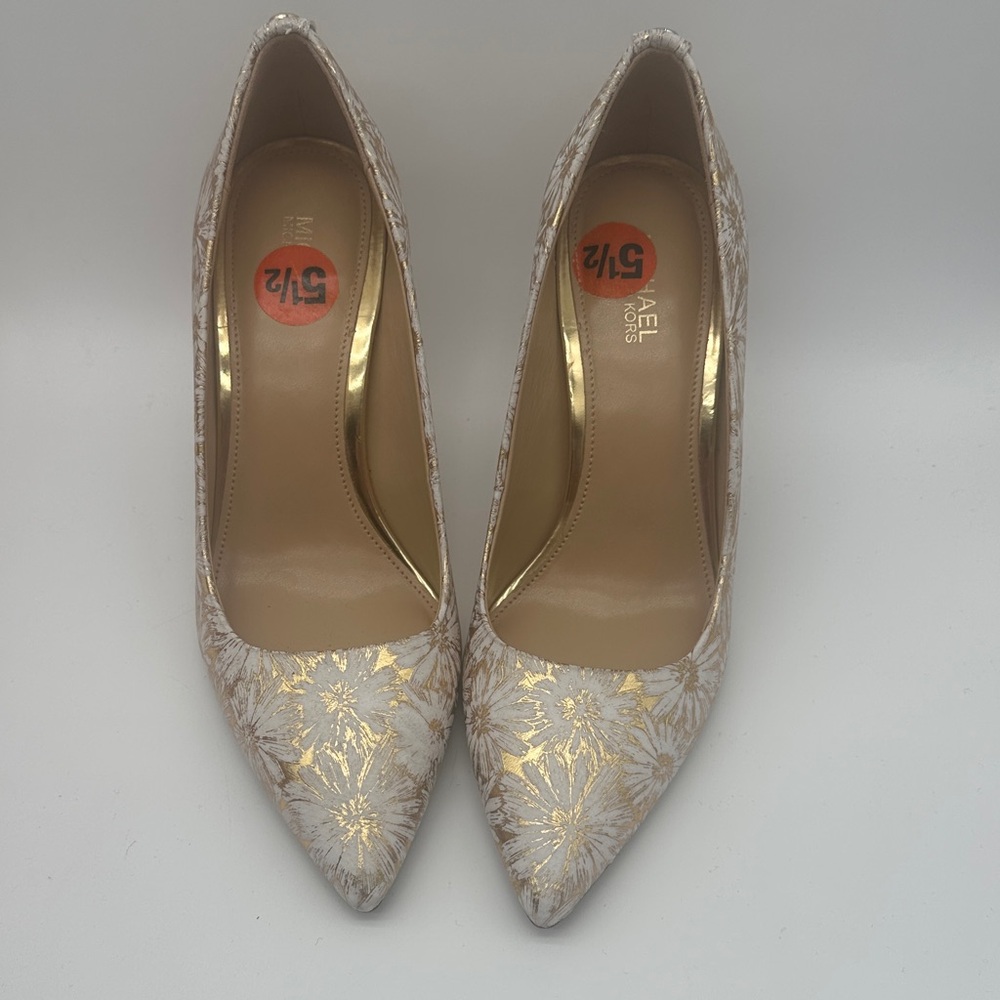 Elegant Gold and Cream Michael Kors Women's Heels